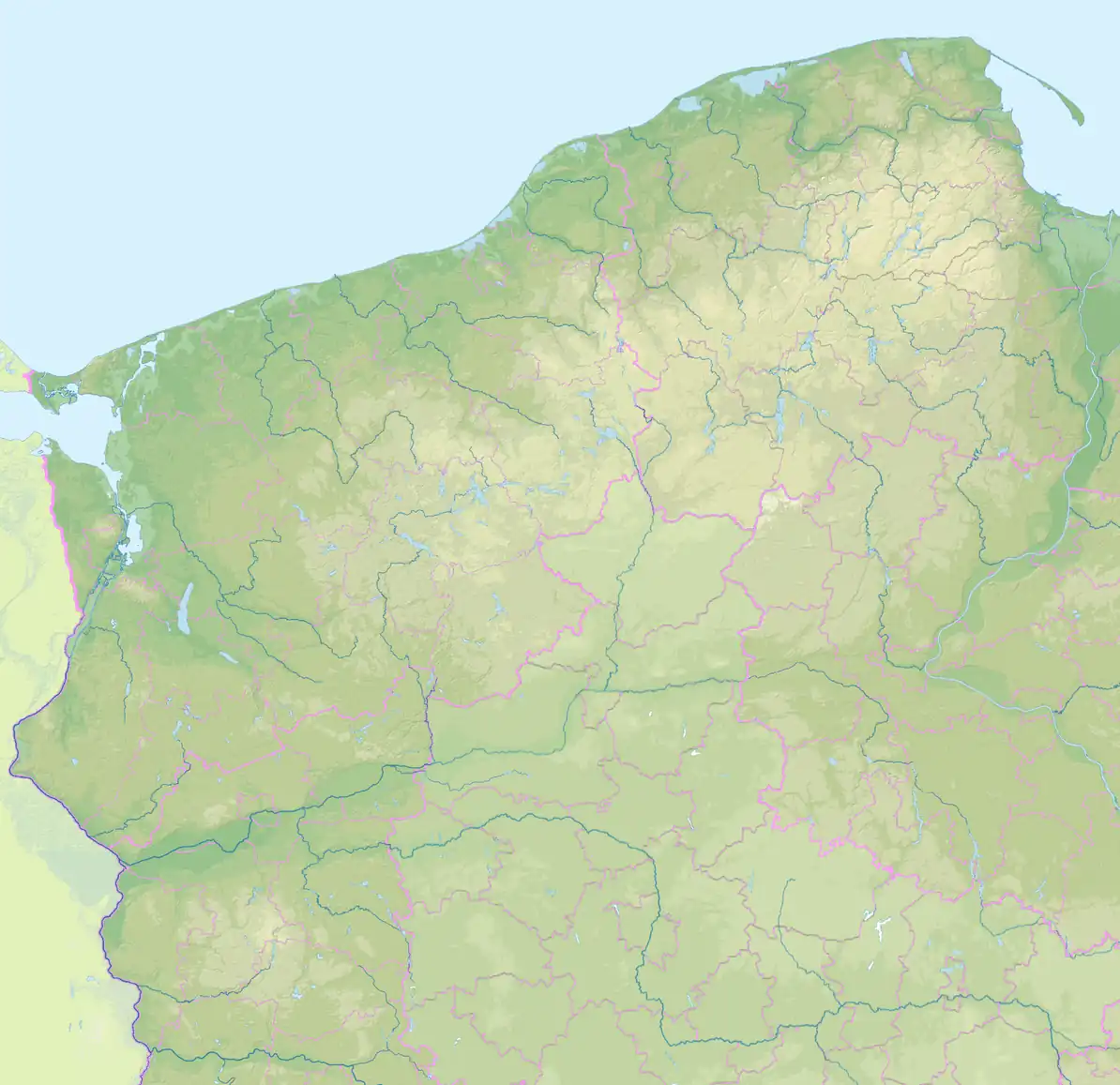 Backsteinbauwerke der Gotik/Verteilung in Nordwestpolen (Polen NW)