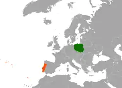 Lage von Polen und Portugal
