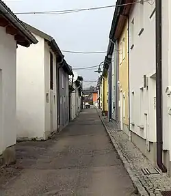 Die Häuselzeile. Arbeiterreihenhäuser der Strumpffabrik