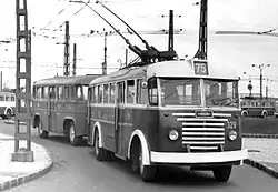 O-Bus-Ausführung mit passendem Anhänger, Budapest 1962