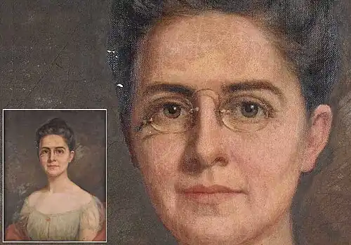 Dame mit randlosem Kneifer (um&nbsp;1890)