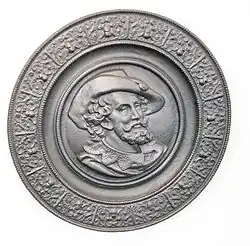 Gusseisernes Porträt Peter Paul Rubens’ aus dem Eisenwerk, ca. 1860