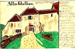 Postkarte Altes Schulhaus, 1900