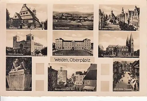 Postkarte aus dem Verlag Anton Stangl, Weiden OPf., gelaufen 1940