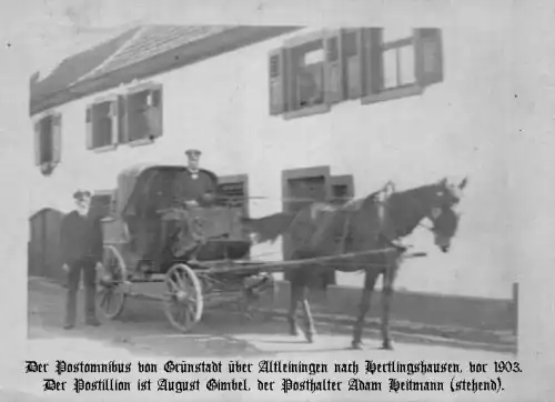 Postkutsche in Hertlingshausen, 1903