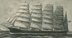 Fünfmastbark Potosi der Reederei Laeisz