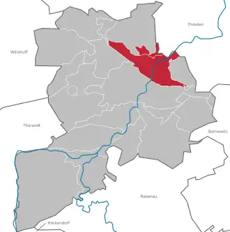 Lage von Potschappel in Freital