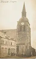Die alte, im Oktober 1918 zerstörte Dorfkirche
