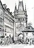 Altstädter Brückenturm in Prag, 1835