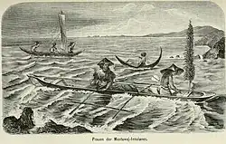 Praue der Mentawai-Insulaner vor der Westküste Sumatras