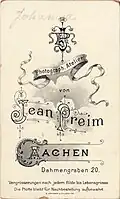 Carte de Visite, Rückseite, um 1900