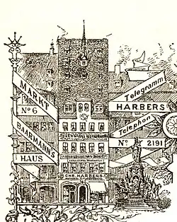 „Baarmanns Haus“ 1897 als Sitz von Chr. Harbers