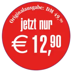 Buchpreissticker für eine Sonderauflage mit niedrigerem Preis