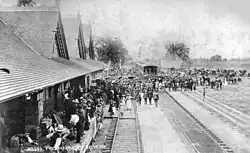 Empfang von Präsident Benjamin Harrison in Santa Ana, 1891