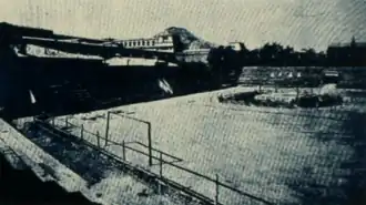 Blick auf das erste Stadion der Universidad Católica.