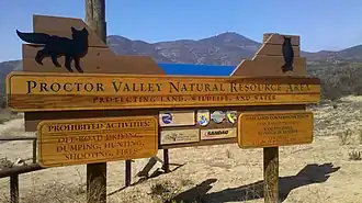 San Miguel Mountain hinter Procter Valley Signpost