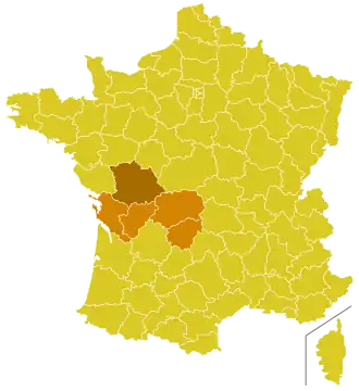 Karte der Kirchenprovinz Poitiers