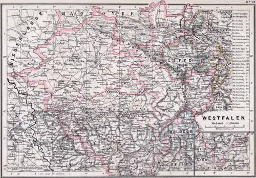 Karte der Provinz Westfalen 1905