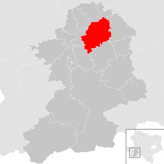 Lage der Gemeinde Purgstall an der Erlauf im Bezirk Scheibbs (anklickbare Karte)