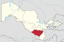 Lage des Viloyat Qashqadaryo in Usbekistan