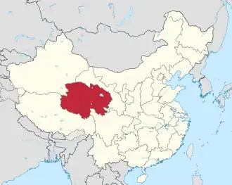 Lage von Qīnghǎi Shěng in China