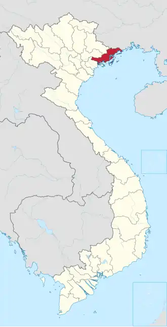 Karte von Vietnam mit der Provinz Quảng Ninh hervorgehoben