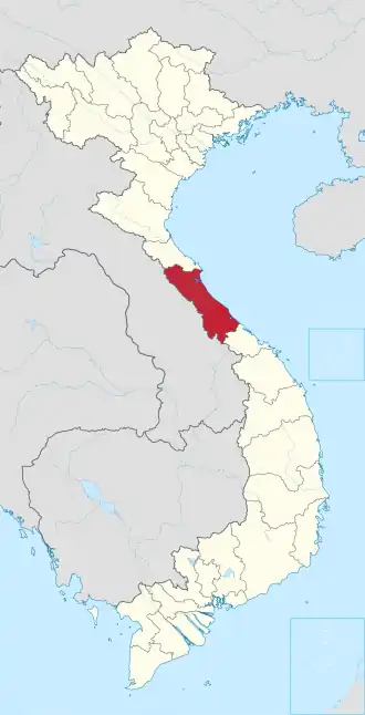 Karte von Vietnam mit der Provinz Quảng Trị hervorgehoben
