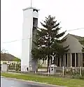 Römisch-katholische Kirche Magyarok Nagyasszonya mit Glockenturm