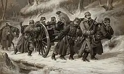 Rückzug der dänischen Truppen aus der Danewerk-Stellung