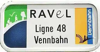 Vennbahnradweg Beschilderung auf dem Teilstück St.&nbsp;Vith-Aachen