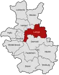 Lage des Kreises im Regierungsbezirk Detmold (1949–1968)