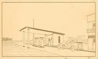 Entwurf von Hans Poelzig für die Reichskraftsprit (1927)