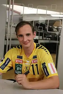 Arnór Snær Óskarsson bei der Saisoneröffnung der Rhein-Neckar Löwen 2024