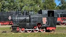 Rumänische Waldbahn-Dampflokomotive CFF/CFR 764.001 im Freilicht-Dampflokomotiven Museum Reșița