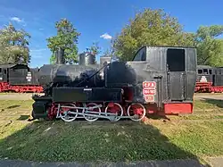 Rumänische Dampflokomotive CFF 764.103 (auch CFR) im Freilicht-Dampflokomotiven-Museum Reșița
