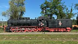 Rumänische Dampflokomotive mit zwei unterschiedlichen Bezeichnungen (CFR 50.378 und CFR 50.115), seitlich von links fotografiert
