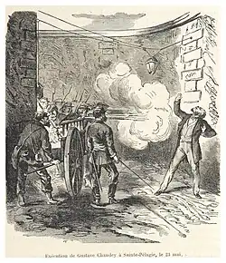 Hinrichtung Gustave Chaudeys 1871, Fotomontage von Eugène Appert