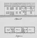 Umbauzeichnung des Nebengebäudes, 1919