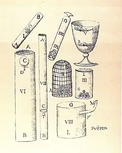 Raffaello Magiotti, 1648: Links im Gefäß schwimmt ein Taucher[1]