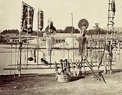 Ausrüstung einer Feuerbrigade um 1870.