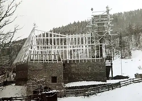 Während des Baus 1957/58