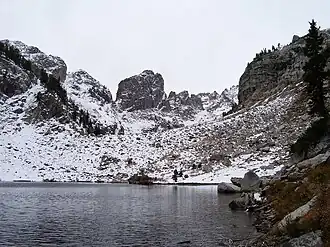 Rock of Ages, gesehen vom Ramshead Lake im Hanging Canyon