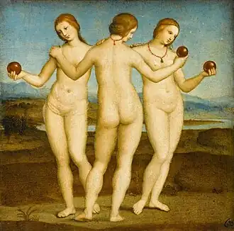 Le Tre Grazie(Raffael, 1504–1505, Musée Condé in Chantilly)