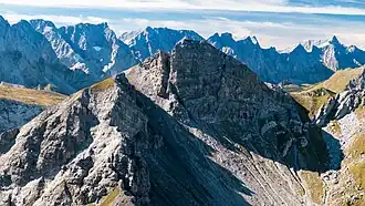 Die Rappenspitze gesehen von der Kaserjochspitze