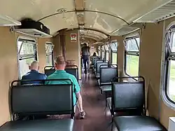 Innenraum eines Mo­der­ni­sie­rungs­wa­gens