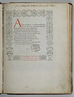 Titelseite des Kalenders von Regiomontanus, Exemplar der Universitätsbibliothek in Wien