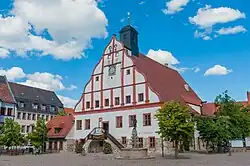Rathaus Grimma nach dem Hochwasser 2013