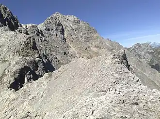 Nordseite der Rauhkarlspitze von der östlichen Moserkarscharte