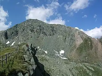 Rauhkopf von Süden, von der Bonn-Matreier Hütte, rechts die Kälberscharte