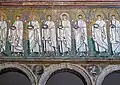 Ravenna, Sant’Apollinare Nuovo, Zug der Märtyrer mit Kronreifen
